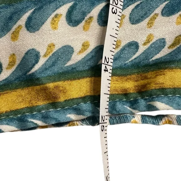 Women's Haute Hippie Button Down Shirt L Green Blue Floral - Picture 8 of 12